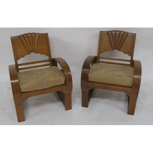 155 - AN EARLY 20TH CENTURY ART DECO FIVE PIECE SUITE BY THE NATIONAL FURNITURE MART RANGOON