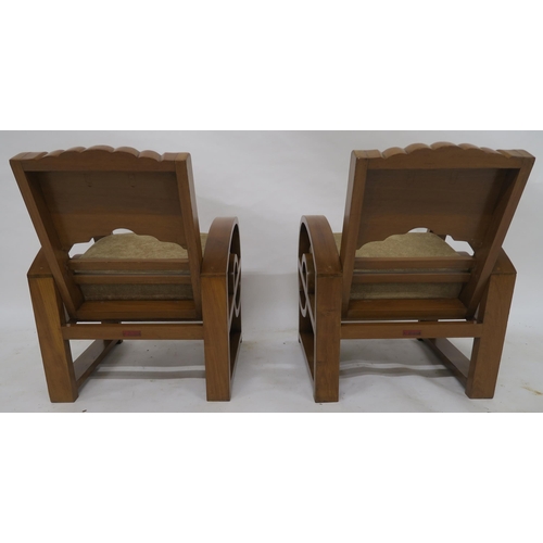 155 - AN EARLY 20TH CENTURY ART DECO FIVE PIECE SUITE BY THE NATIONAL FURNITURE MART RANGOON