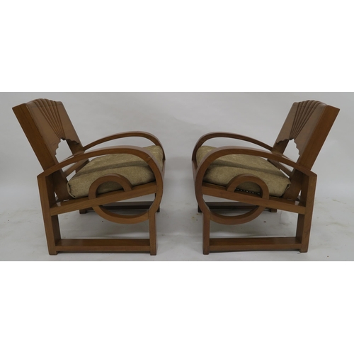 155 - AN EARLY 20TH CENTURY ART DECO FIVE PIECE SUITE BY THE NATIONAL FURNITURE MART RANGOON