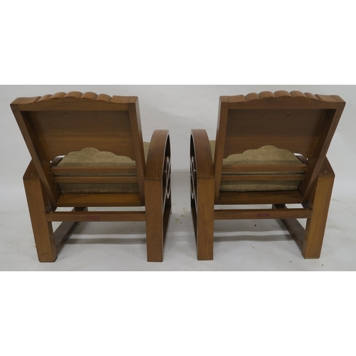 155 - AN EARLY 20TH CENTURY ART DECO FIVE PIECE SUITE BY THE NATIONAL FURNITURE MART RANGOON