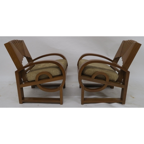 155 - AN EARLY 20TH CENTURY ART DECO FIVE PIECE SUITE BY THE NATIONAL FURNITURE MART RANGOON