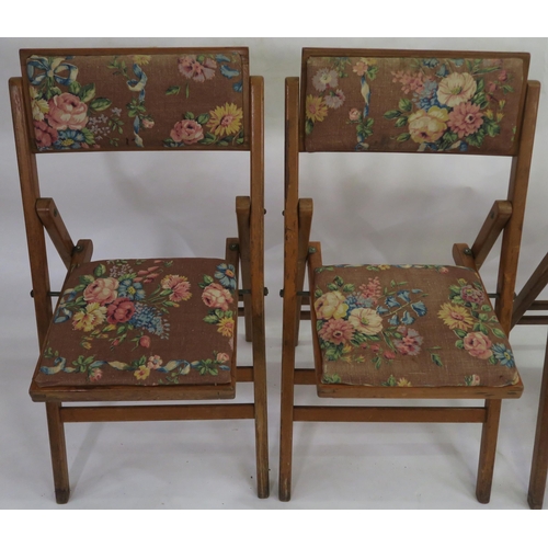 158 - TWO 20TH CENTURY BEECH FOLDING STEAMER CHAIRS STAMPED CUNARD