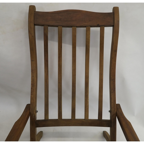 158 - TWO 20TH CENTURY BEECH FOLDING STEAMER CHAIRS STAMPED CUNARD