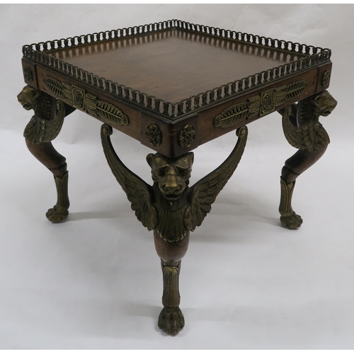 21A - AN EMPIRE PERIOD MAHOGANY AND GILT METAL MOUNTED SIDE TABLE