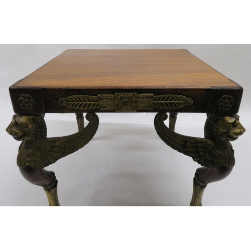 21A - AN EMPIRE PERIOD MAHOGANY AND GILT METAL MOUNTED SIDE TABLE