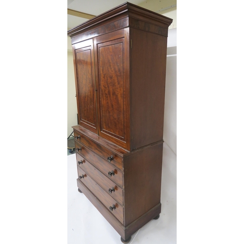 31 - A VICTORIAN MAHOGANY LINEN PRESS