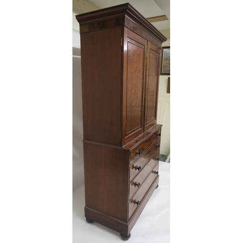 31 - A VICTORIAN MAHOGANY LINEN PRESS