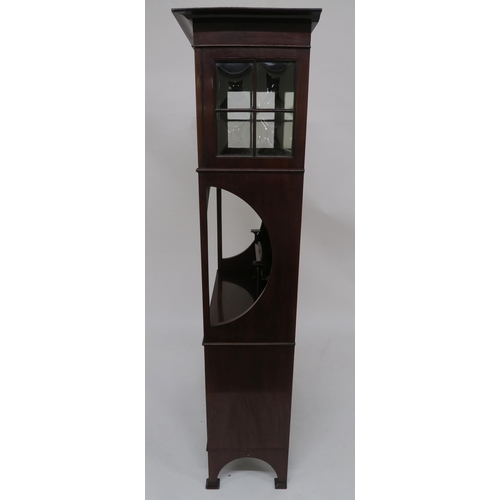 40 - A GLASGOW STYLE MAHOGANY AND MARQUETRY DISPLAY CABINET