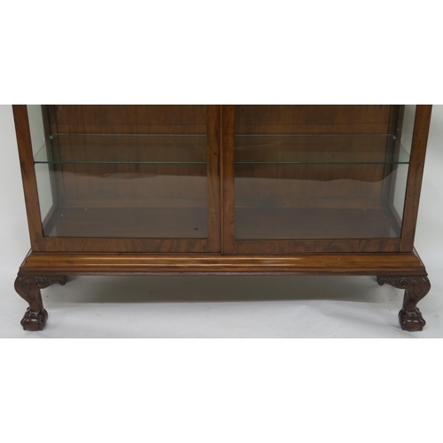 53 - A VICTORIAN MAHOGANY DISPLAY CABINET ON STAND