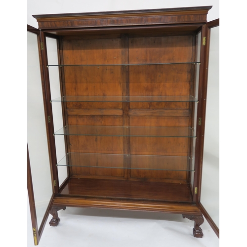 53 - A VICTORIAN MAHOGANY DISPLAY CABINET ON STAND