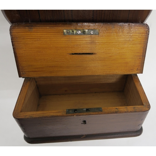 65 - A MARQUETRY HANGING CUTLERY BOX