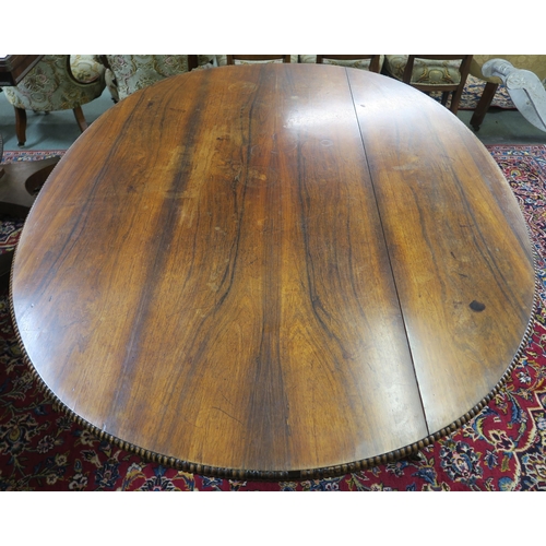 66A - A GEORGE IV ROSEWOOD OVAL BREAKFAST TABLE