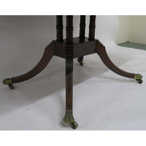 67 - A GEORGE IV MAHOGANY AND EBONY INLAID BREAKFAST TABLE