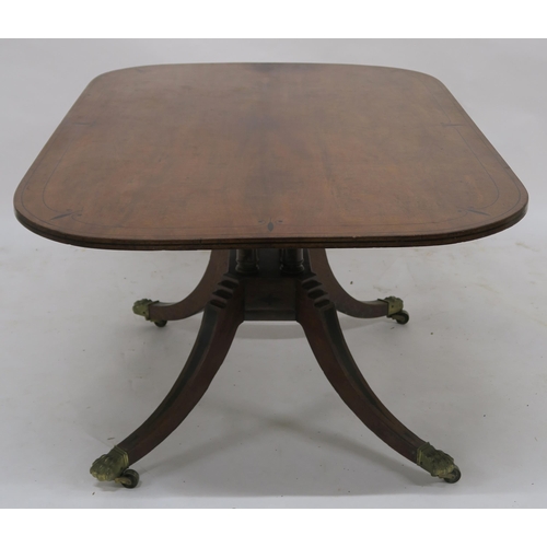 67 - A GEORGE IV MAHOGANY AND EBONY INLAID BREAKFAST TABLE