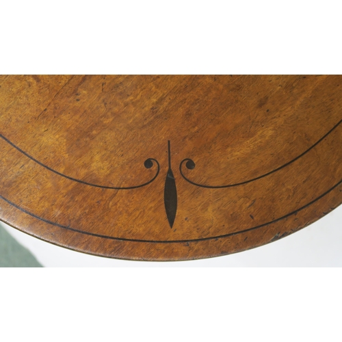 67 - A GEORGE IV MAHOGANY AND EBONY INLAID BREAKFAST TABLE