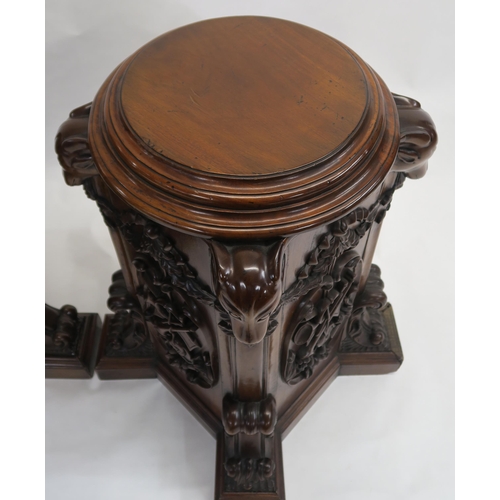 69 - A PAIR OF REPRODUCTION MAHOGANY PLINTHS