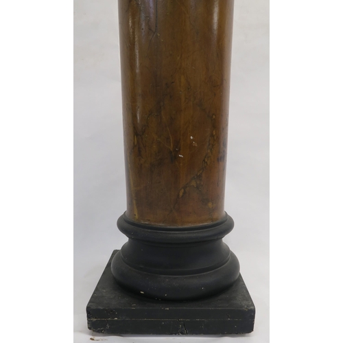 70 - AN EARLY 20TH CENTURY WALNUT TUSCAN COLUMN PEDESTAL