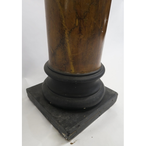 70 - AN EARLY 20TH CENTURY WALNUT TUSCAN COLUMN PEDESTAL