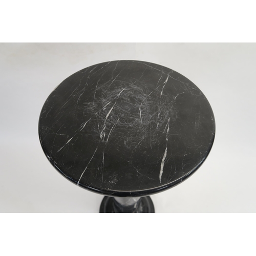 71 - A BLACK MARBLE PEDESTAL