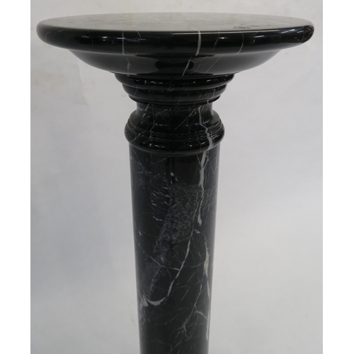 71 - A BLACK MARBLE PEDESTAL