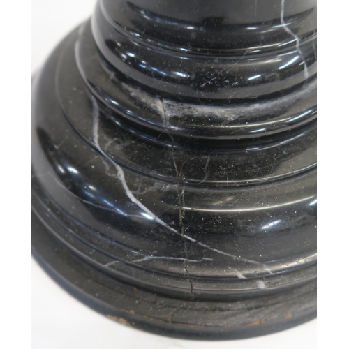 71 - A BLACK MARBLE PEDESTAL