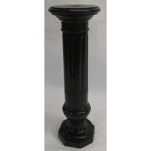 72 - A BLACK MARBLE PEDESTAL