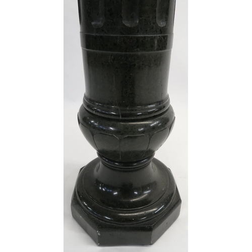 72 - A BLACK MARBLE PEDESTAL