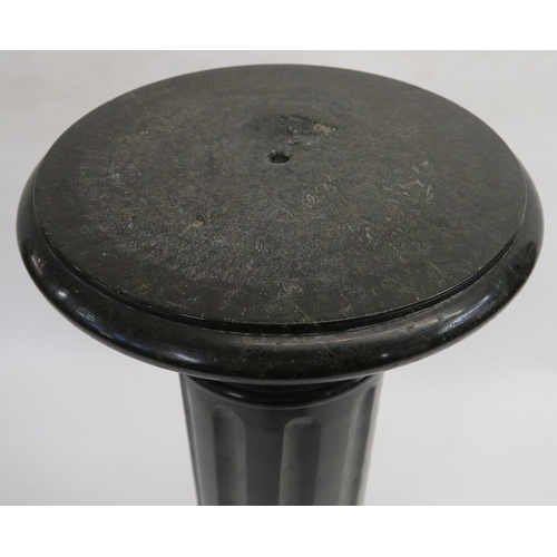 72 - A BLACK MARBLE PEDESTAL