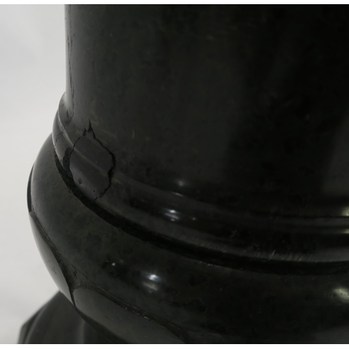 72 - A BLACK MARBLE PEDESTAL