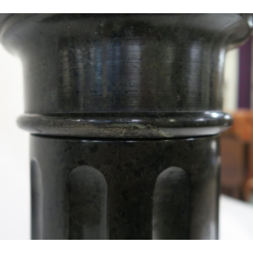 72 - A BLACK MARBLE PEDESTAL