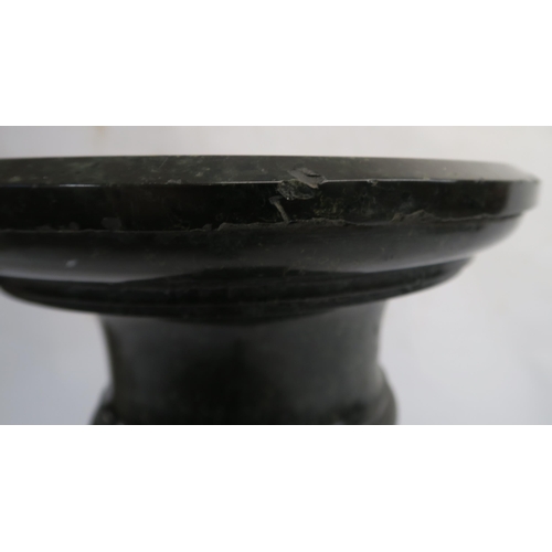 73 - A GREY MARBLE PEDESTAL