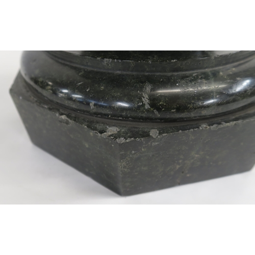 73 - A GREY MARBLE PEDESTAL