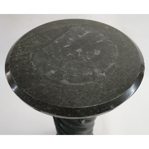 73 - A GREY MARBLE PEDESTAL