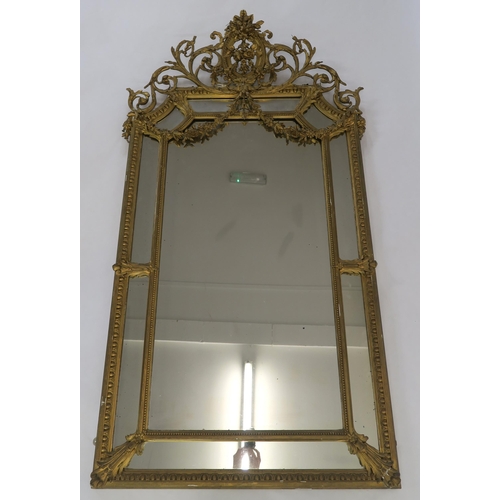 76 - 19TH CENTURY GILT FRAMED ROCOCO OVERMANTLE MIRROR