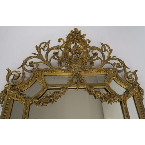 76 - 19TH CENTURY GILT FRAMED ROCOCO OVERMANTLE MIRROR