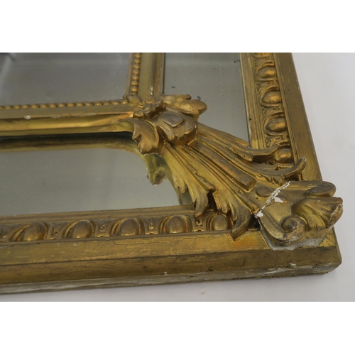 76 - 19TH CENTURY GILT FRAMED ROCOCO OVERMANTLE MIRROR