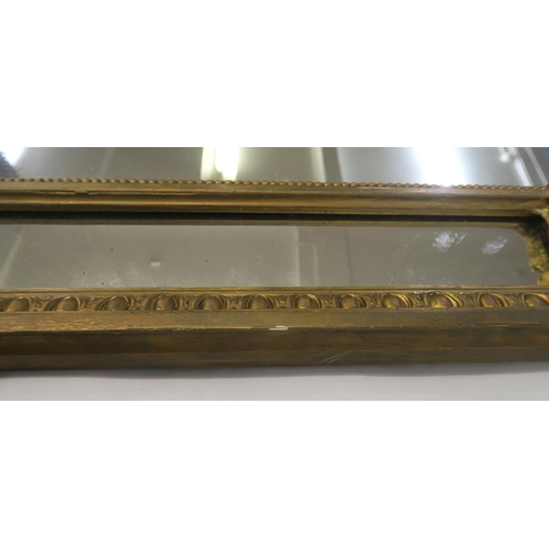 76 - 19TH CENTURY GILT FRAMED ROCOCO OVERMANTLE MIRROR