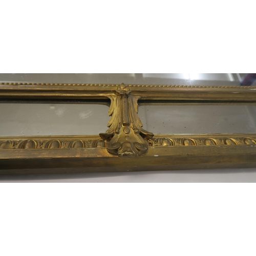 76 - 19TH CENTURY GILT FRAMED ROCOCO OVERMANTLE MIRROR