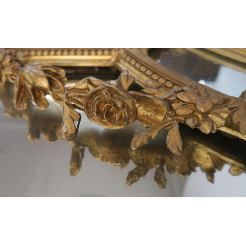 76 - 19TH CENTURY GILT FRAMED ROCOCO OVERMANTLE MIRROR