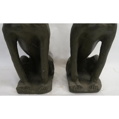 77 - A PAIR OF 20TH CENTURY TERRACOTTA GREYHOUNDS