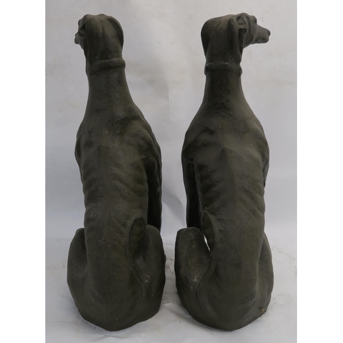 77 - A PAIR OF 20TH CENTURY TERRACOTTA GREYHOUNDS