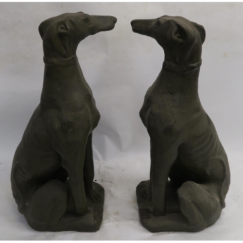 77 - A PAIR OF 20TH CENTURY TERRACOTTA GREYHOUNDS