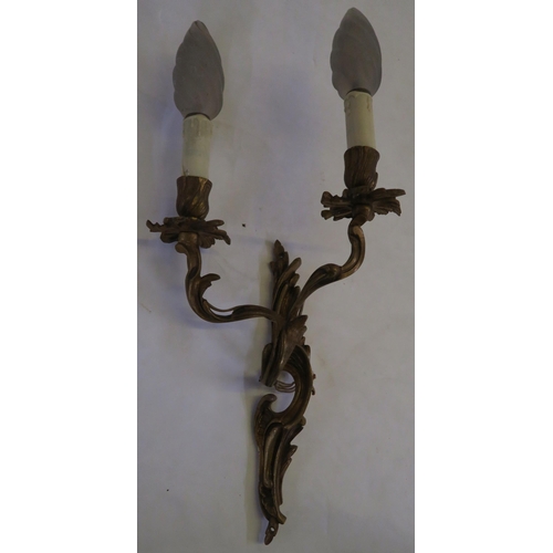 78 - A SET OF FOUR GILT METAL TWIN BRANCH WALL LIGHTS