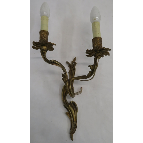 78 - A SET OF FOUR GILT METAL TWIN BRANCH WALL LIGHTS