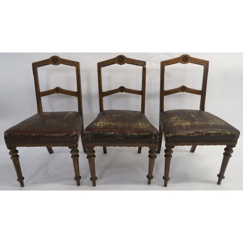 84 - A SET OF FIVE ARTS AND CRAFTS OAK DINING CHAIRS