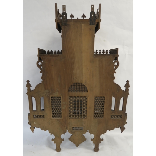 88 - A MOORISH STYLE MOTHER OF PEARL INLAID WALL DISPLAY CABINET