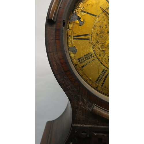 95 - A 19TH CENTURY ROSEWOOD CASED BRASS FACED DRUMHEAD CLOCK BY WILLIAM M DAVIE FALKIRK