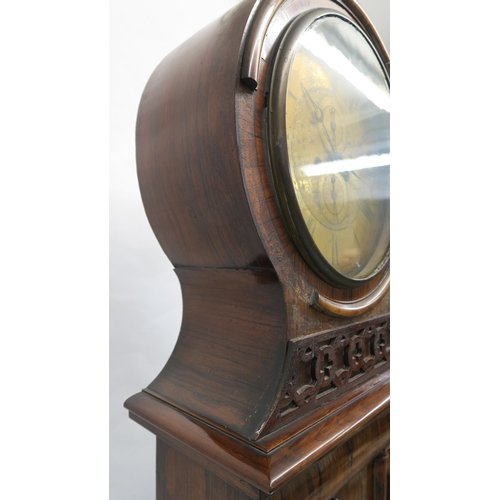 95 - A 19TH CENTURY ROSEWOOD CASED BRASS FACED DRUMHEAD CLOCK BY WILLIAM M DAVIE FALKIRK