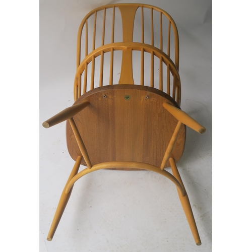 112 - AN ERCOL CHAIRMAKERS CHAIR WITH SEATPAD