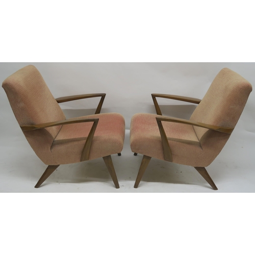 117 - A PAIR OF MID CENTURY ARMCHAIRS